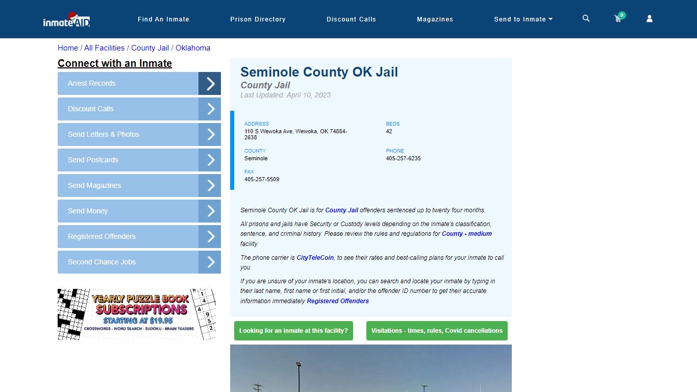 Seminole County OK Jail - Inmate Locator - Wewoka, OK